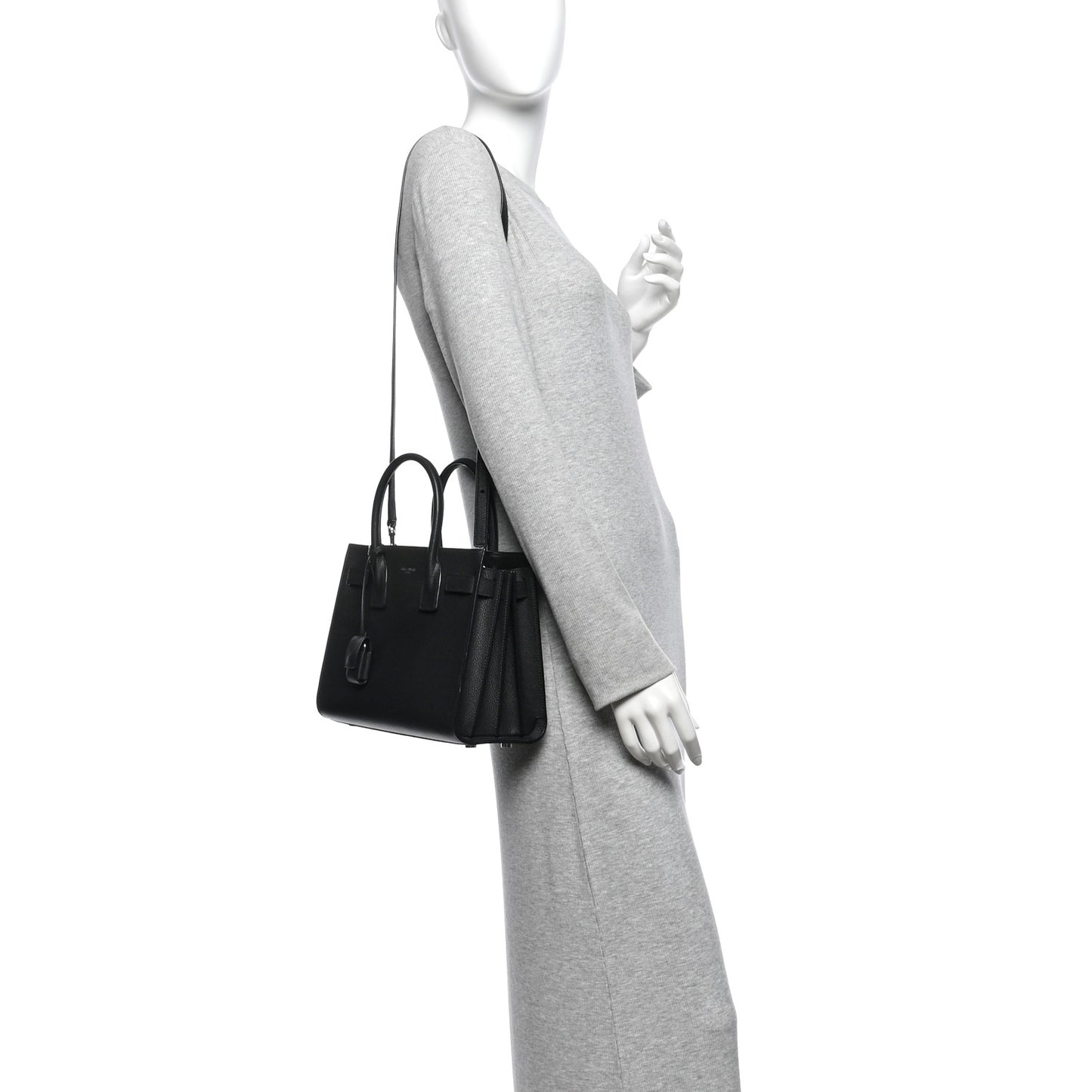 Grained Calfskin Baby Sac De Jour Black