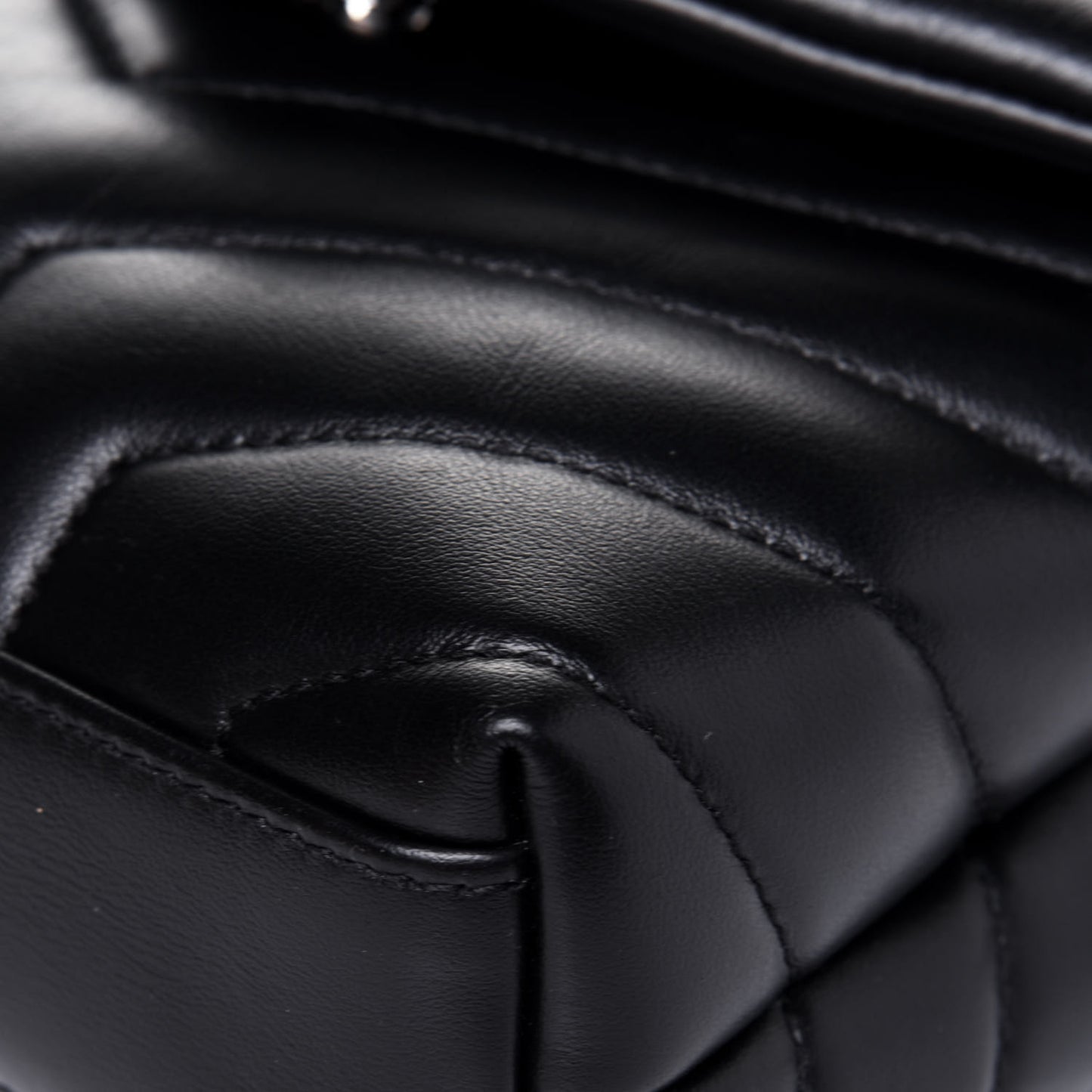Calfskin Y Quilted Monogram Toy Loulou Crossbody Bag Black