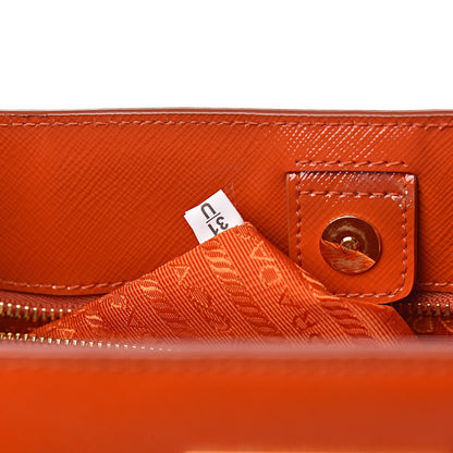 Prada Saffiano Vernice Tote Arancio 10 of 11