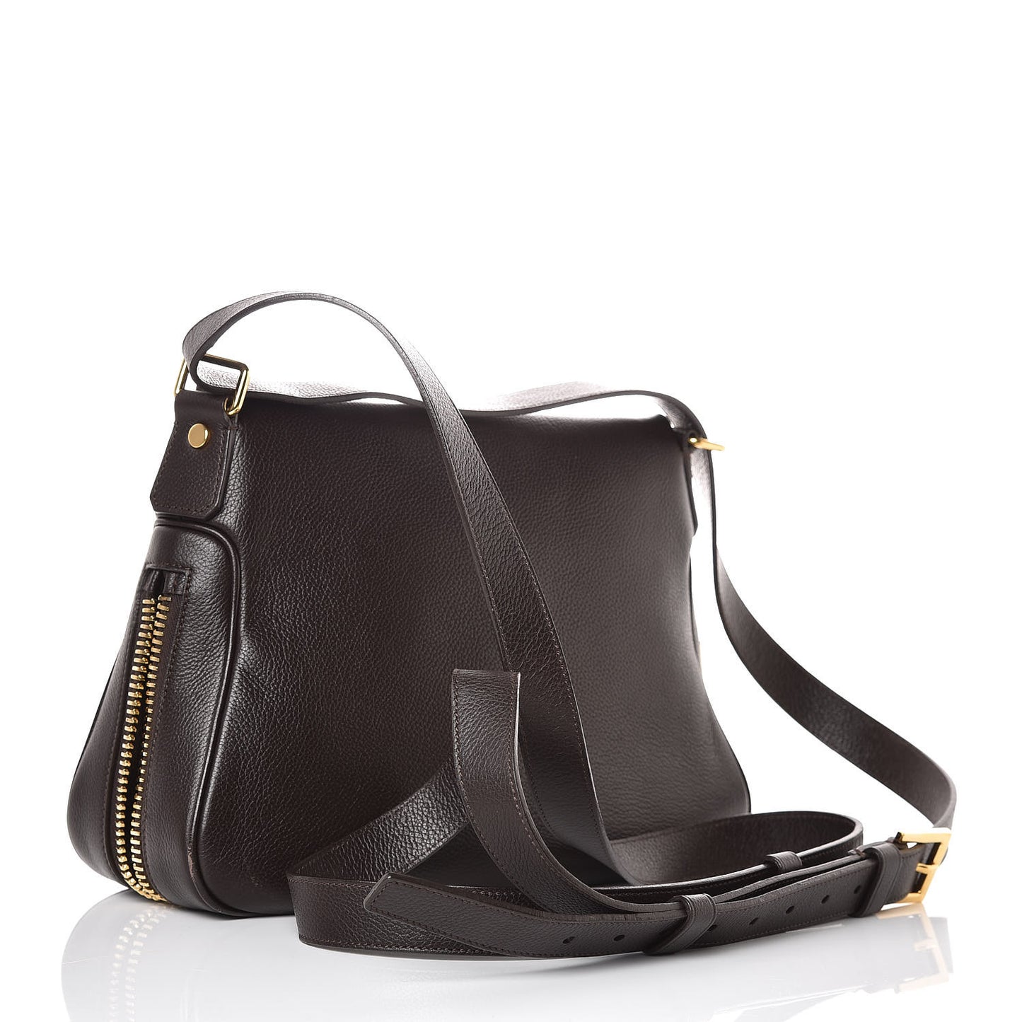 Pebbled Calfskin Medium Jennifer Dark Brown