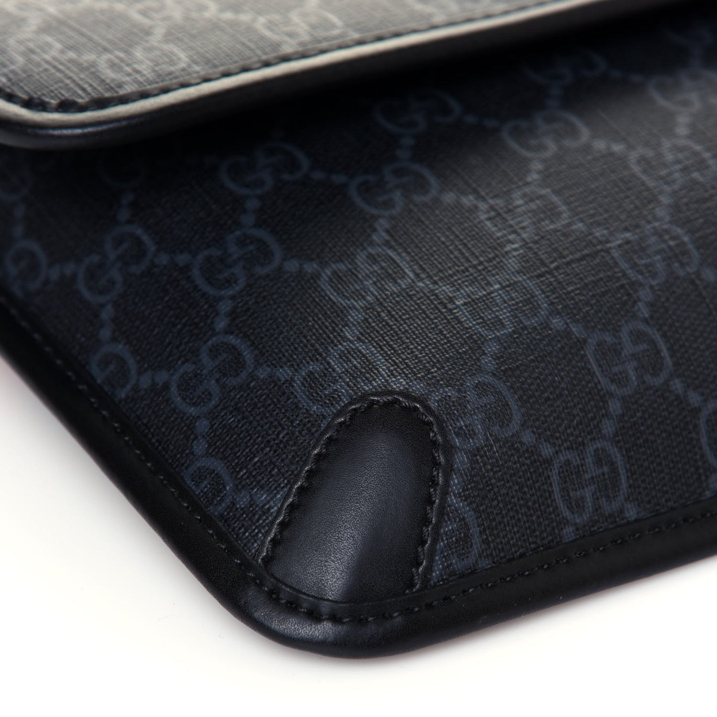 GG Supreme Monogram Web Slim Belt Bag Black Grey
