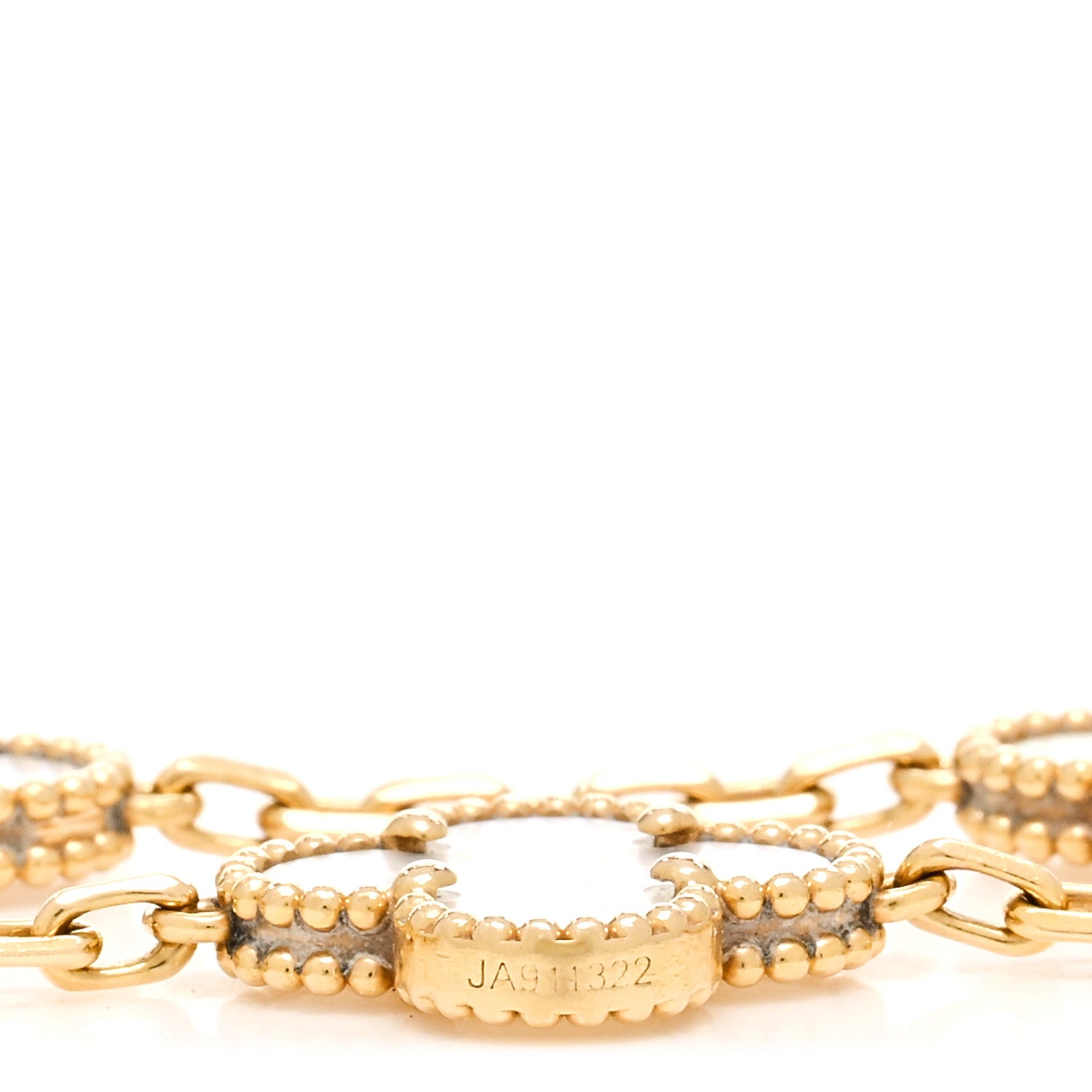 Van Cleef & Arpels 18K Yellow Gold Mother of Pearl 5 Motifs Vintage Alhambra Bracelet 4 of 5