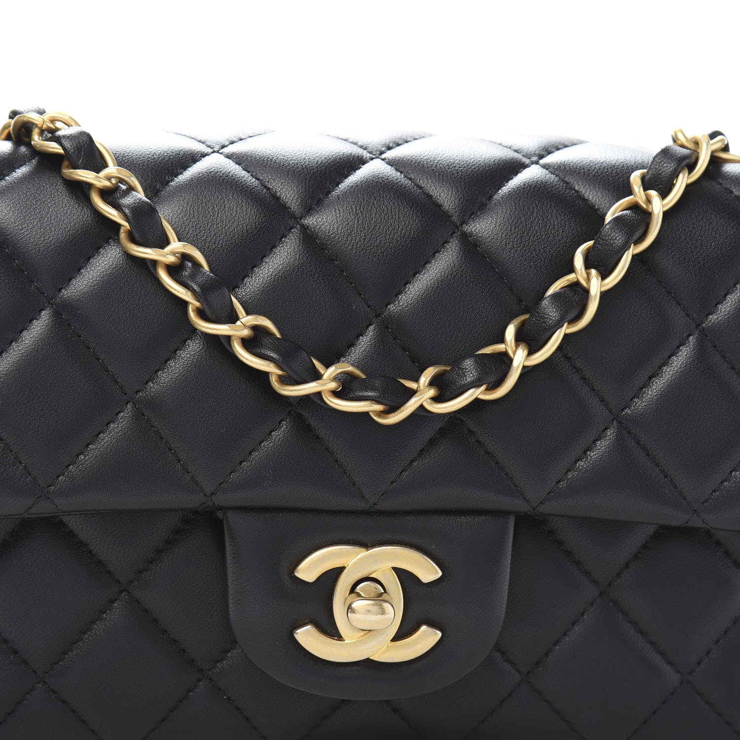 Chanel Lambskin Quilted Mini Rectangular Flap Black 10 of 11