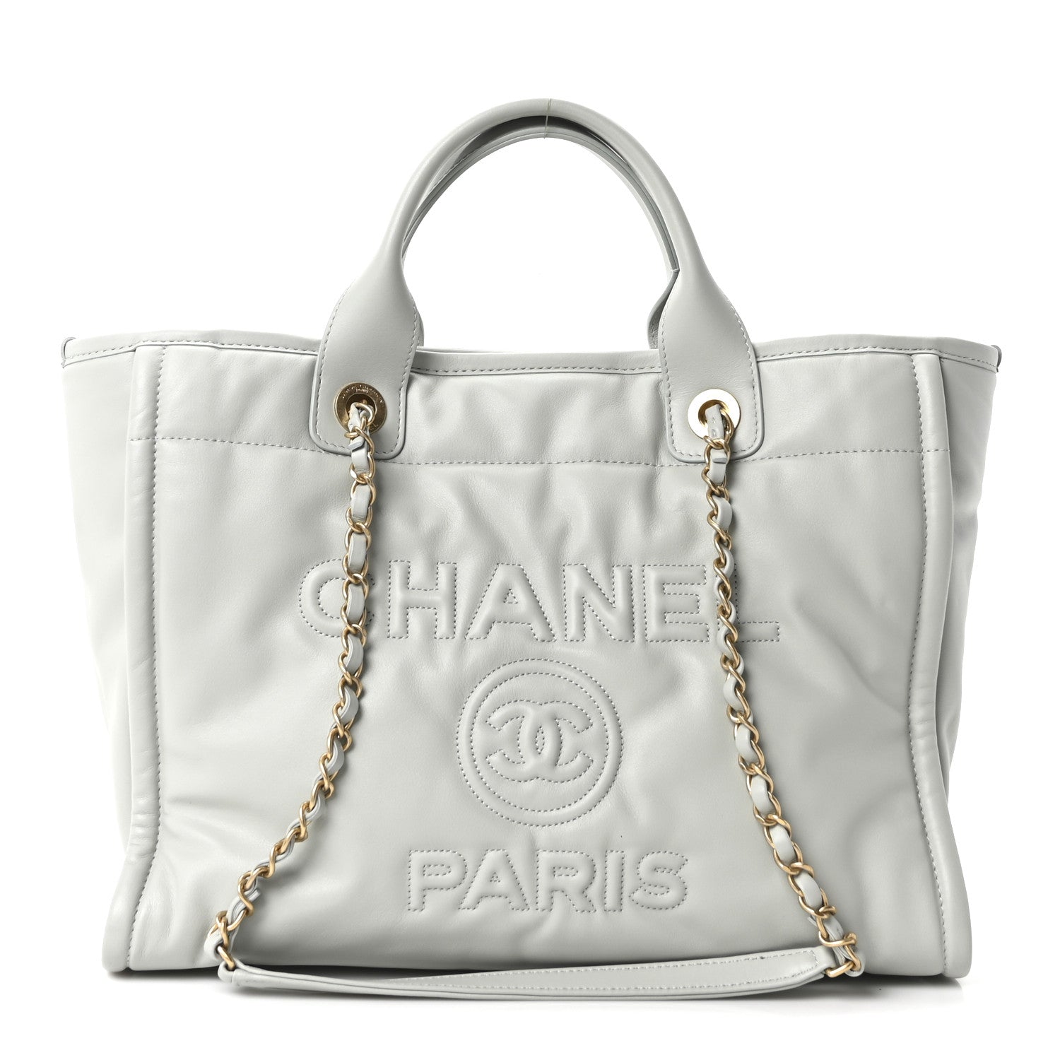 Chanel Calfskin Small Deauville Tote Light Grey 1 of 11