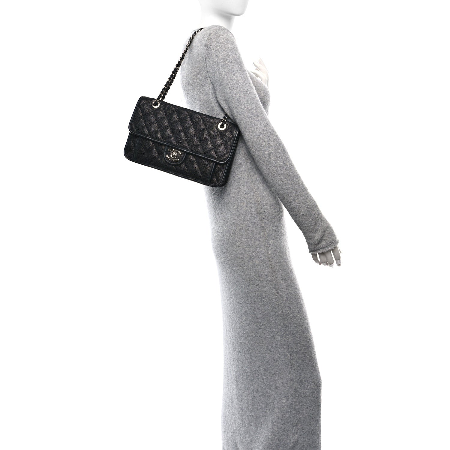 Chanel Caviar Quilted Medium French Riviera Flap Black 2 of 11