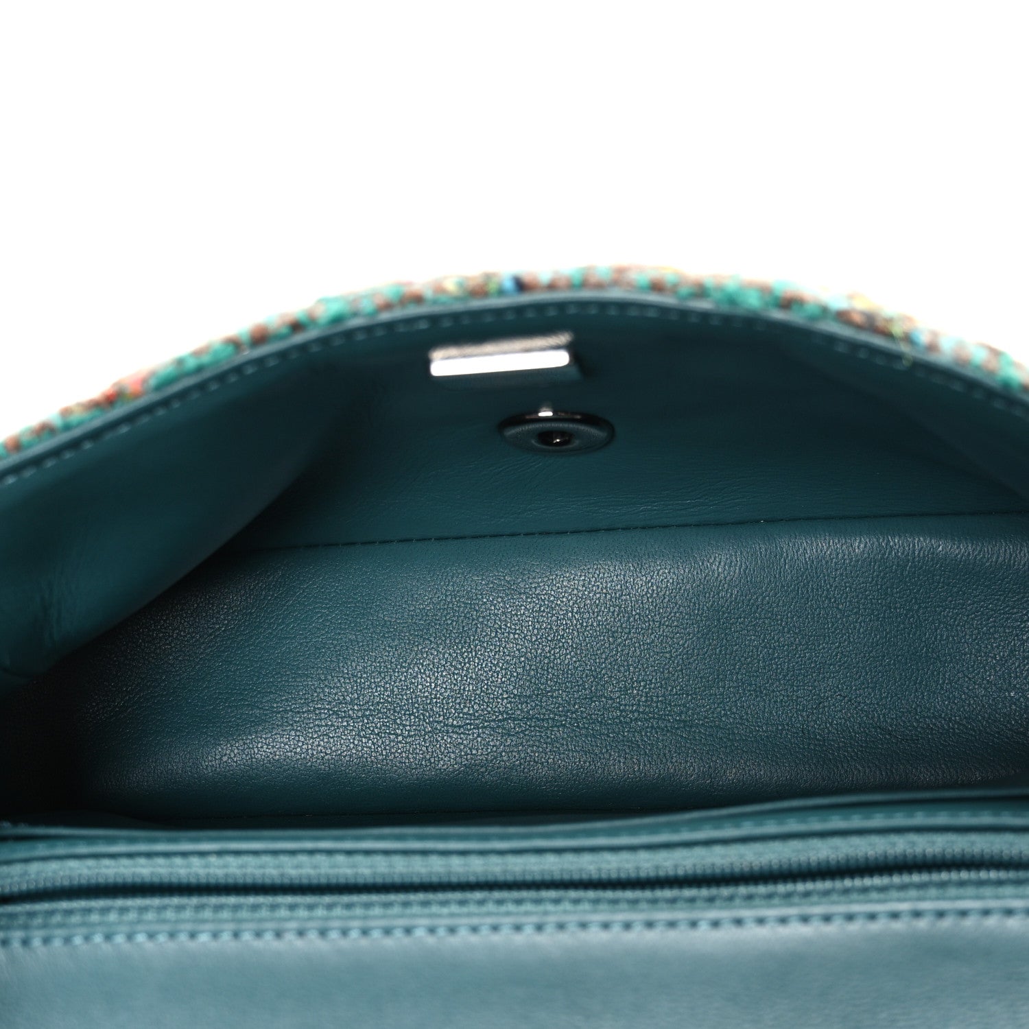 Chanel Tweed Quilted Mini Rectangular Flap Green 5 of 10