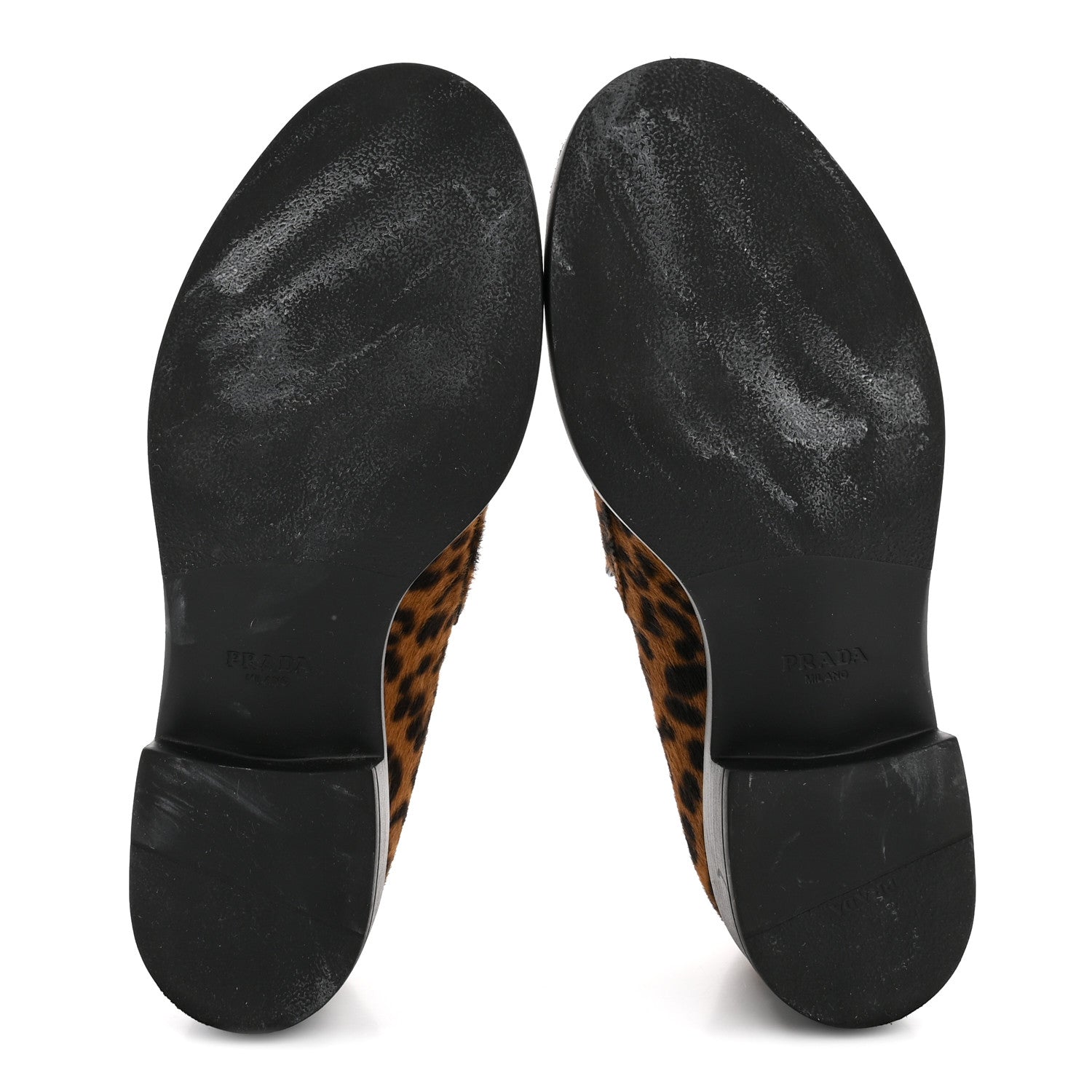 Prada Calf Hair Metal Triangle Logo Double Chocolate Loafers 39 Honey 6 of 8