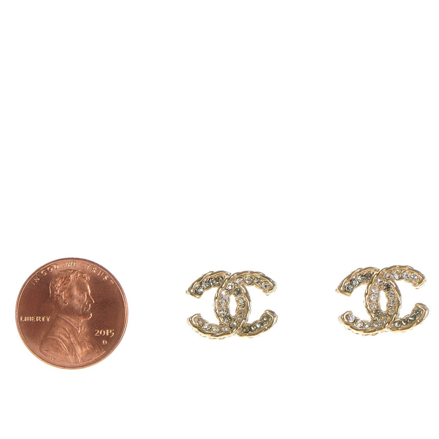 Crystal CC Earrings Gold