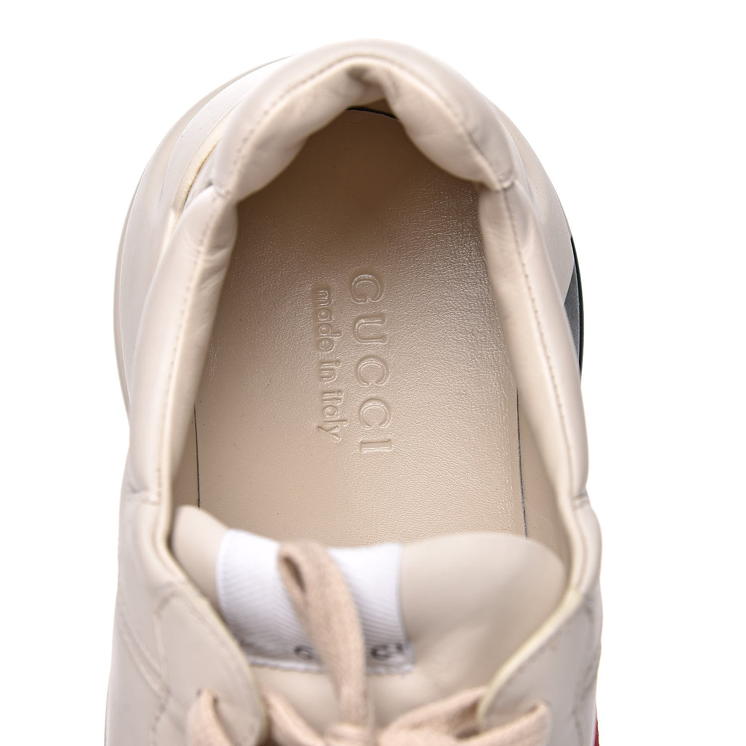 Gucci Calfskin Web Printed Mens Rhyton Sneakers 12.5 Mystic White 7 of 12