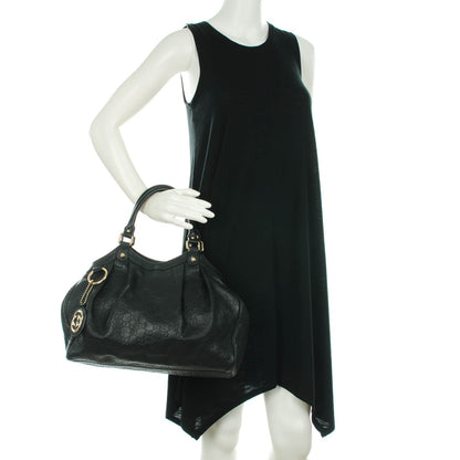 Gucci Guccissima Medium Sukey Tote Black 2 of 7