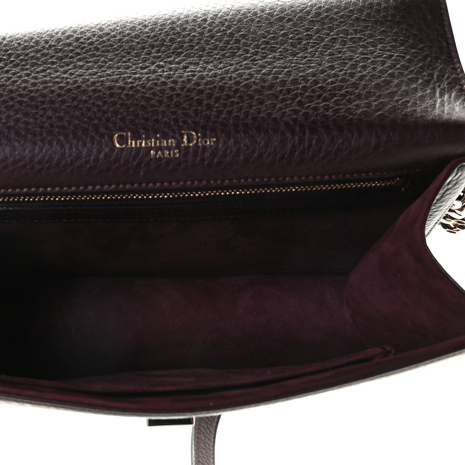 Christian Dior Grained Calfskin Medium Diorama Flap Bag Burgundy 5 of 6