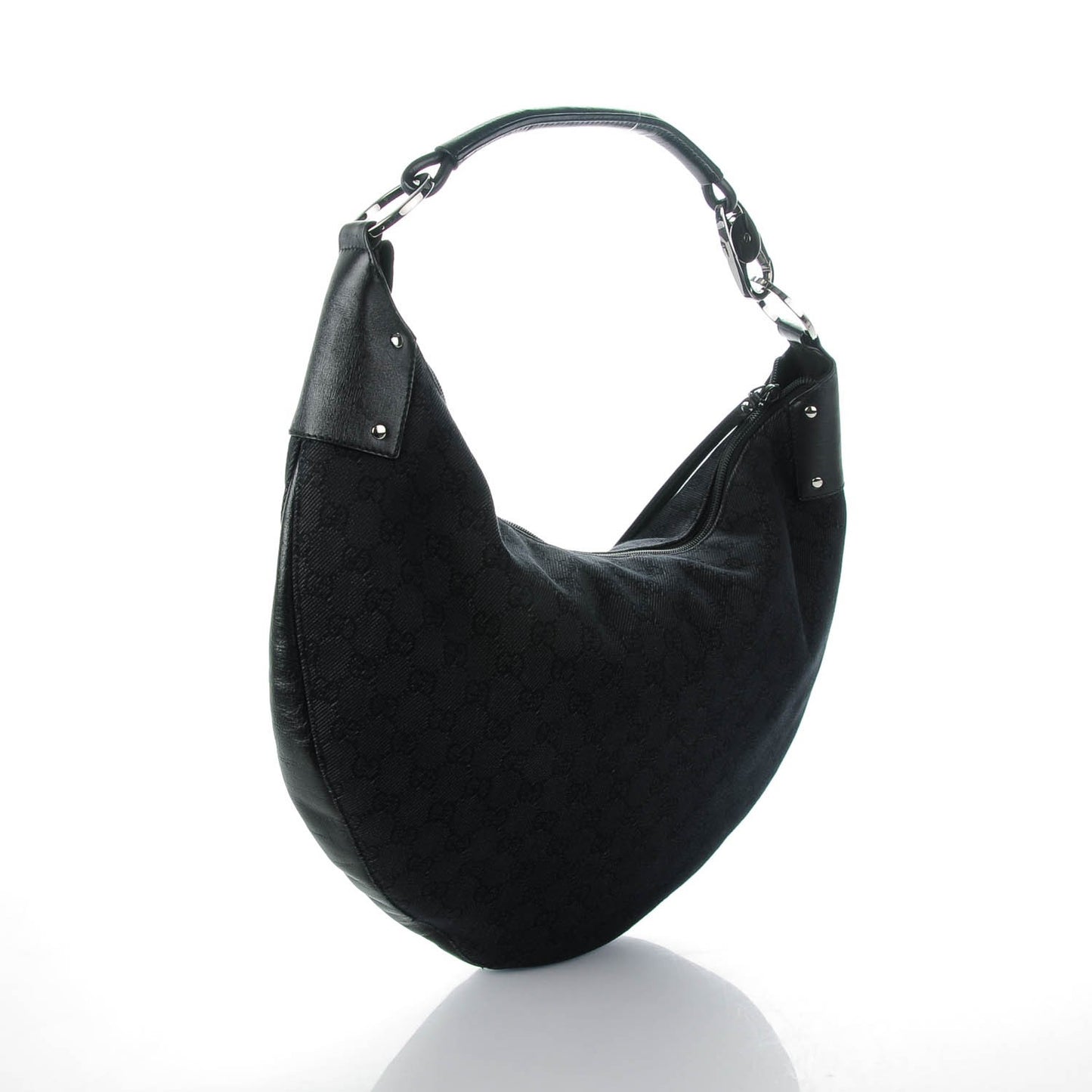 Denim Monogram Half Moon Hobo Black