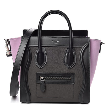 Celine Baby Grained Calfskin Nubuck Tri-color Nano Luggage Anthracite 1 of 10