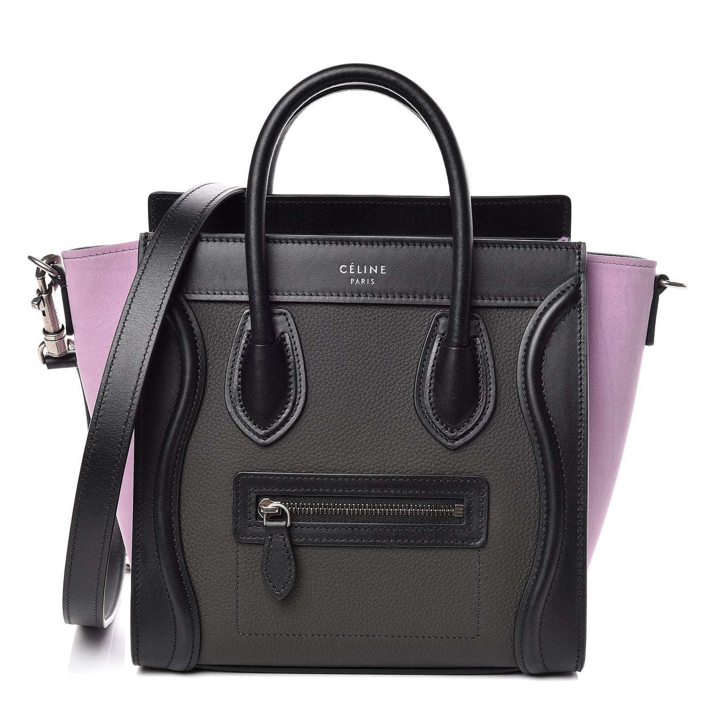 Baby Grained Calfskin Nubuck Tri-color Nano Luggage Anthracite