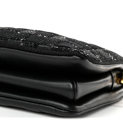 Louis Vuitton Satin Sequin Embroidered Damier Coussin BB Black 9 of 9