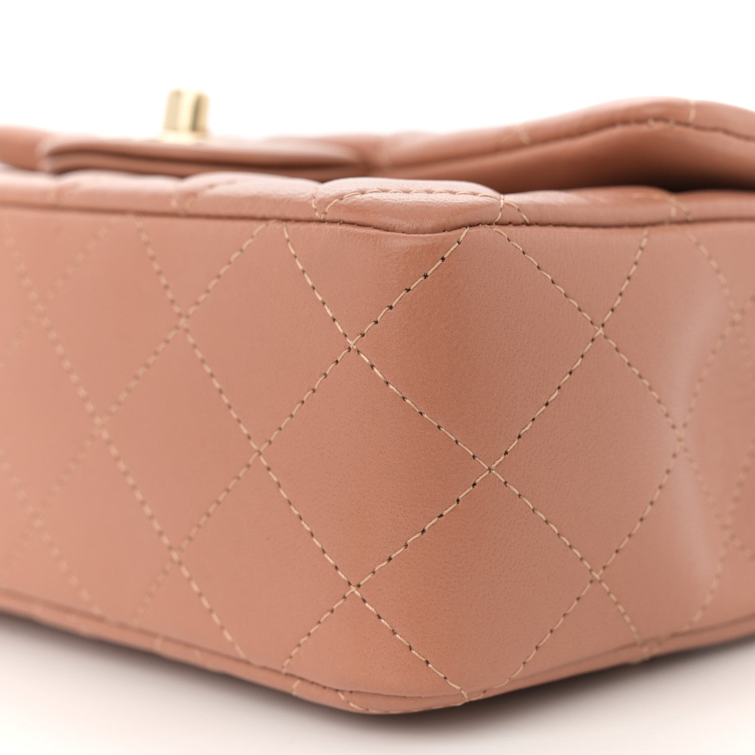 Chanel Lambskin Quilted Mini Rectangular Flap Brown 10 of 11
