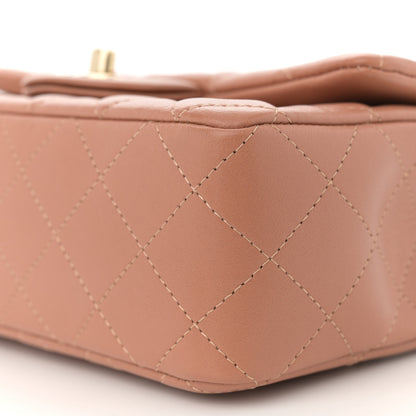 Chanel Lambskin Quilted Mini Rectangular Flap Brown 10 of 11