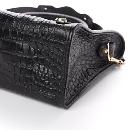 Balenciaga Calfskin Crocodile Embossed Giant 12 Gold Hardware City Black 7 of 7