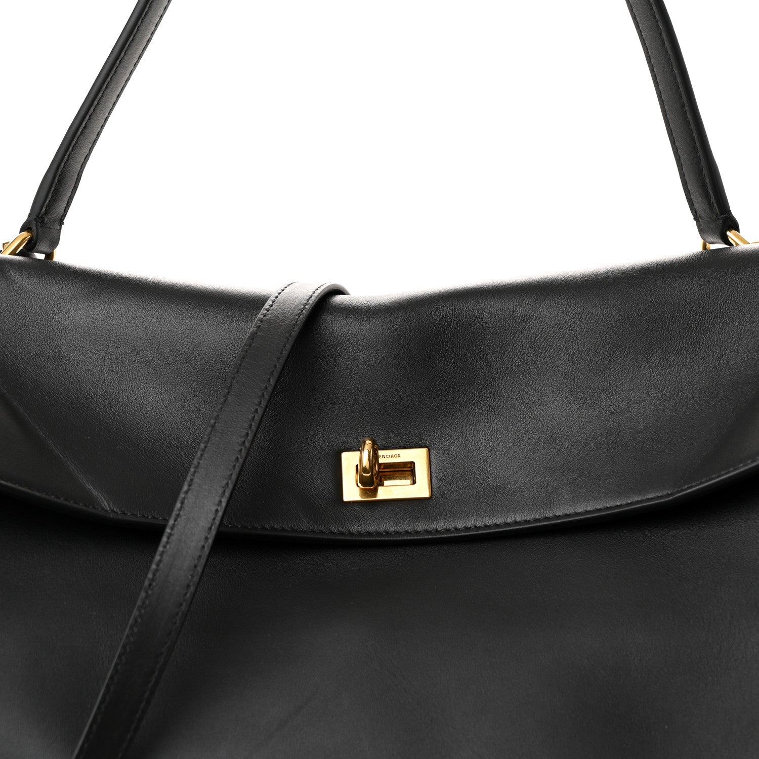 Balenciaga Smooth Calfskin Large Rodeo Top Handle Handbag Black 9 of 11