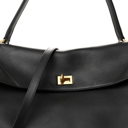 Balenciaga Smooth Calfskin Large Rodeo Top Handle Handbag Black 9 of 11