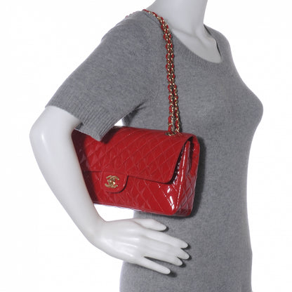 Chanel Patent Calfskin Quilted Valentine Charms Medium Single Flap Red 2 of 8