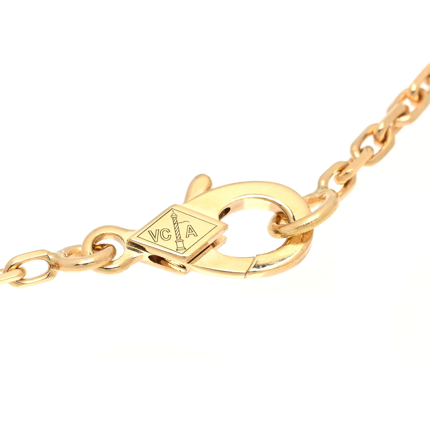 Van Cleef & Arpels 18K Yellow Gold Malachite Magic Alhambra Pendant Necklace 4 of 7