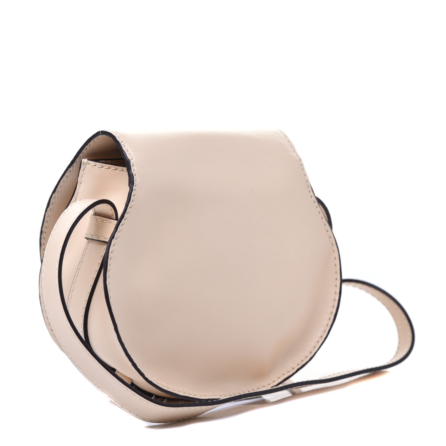 Chloe Shiny Calfskin Mini Marcie Round Crossbody Bag Blondie Beige 3 of 9