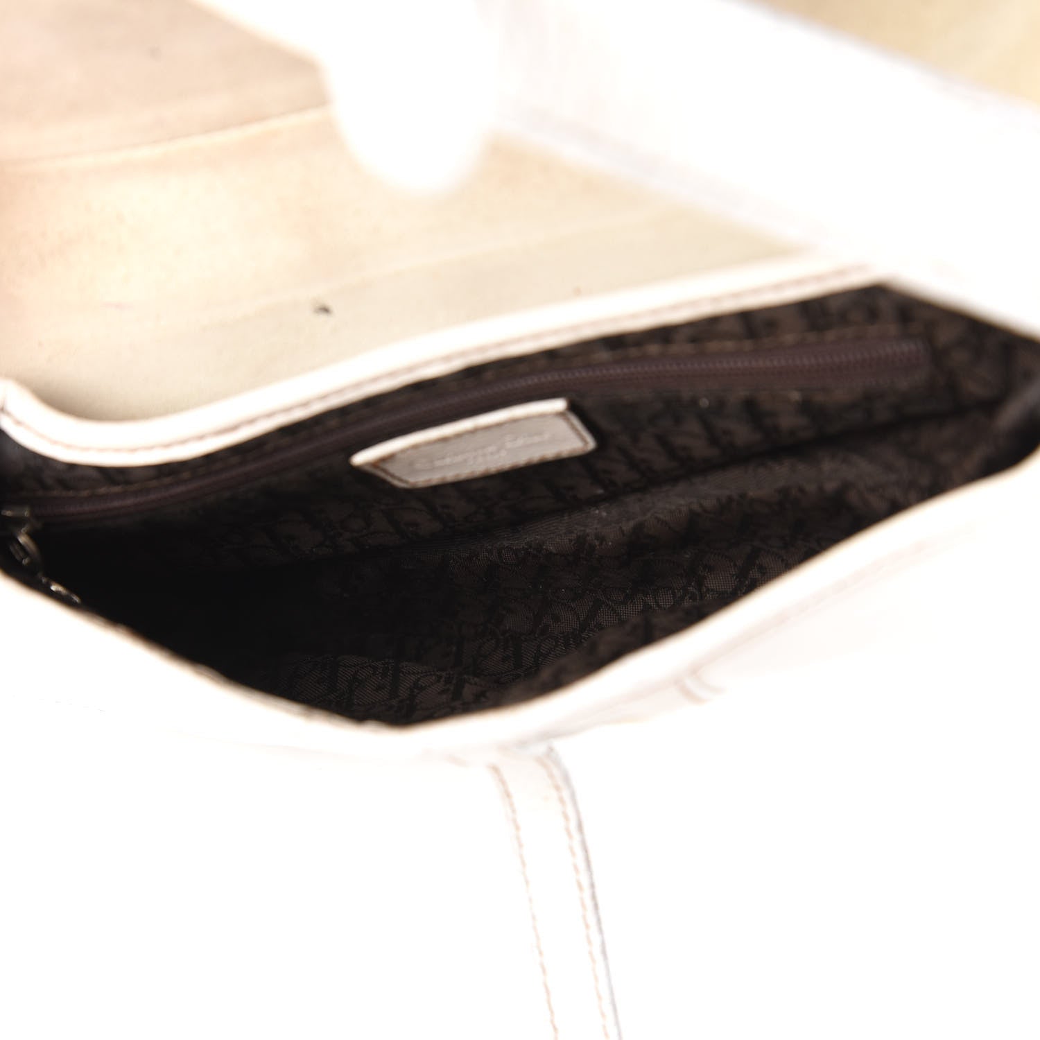 Christian Dior Calfskin Saddle Bag White 5 of 14