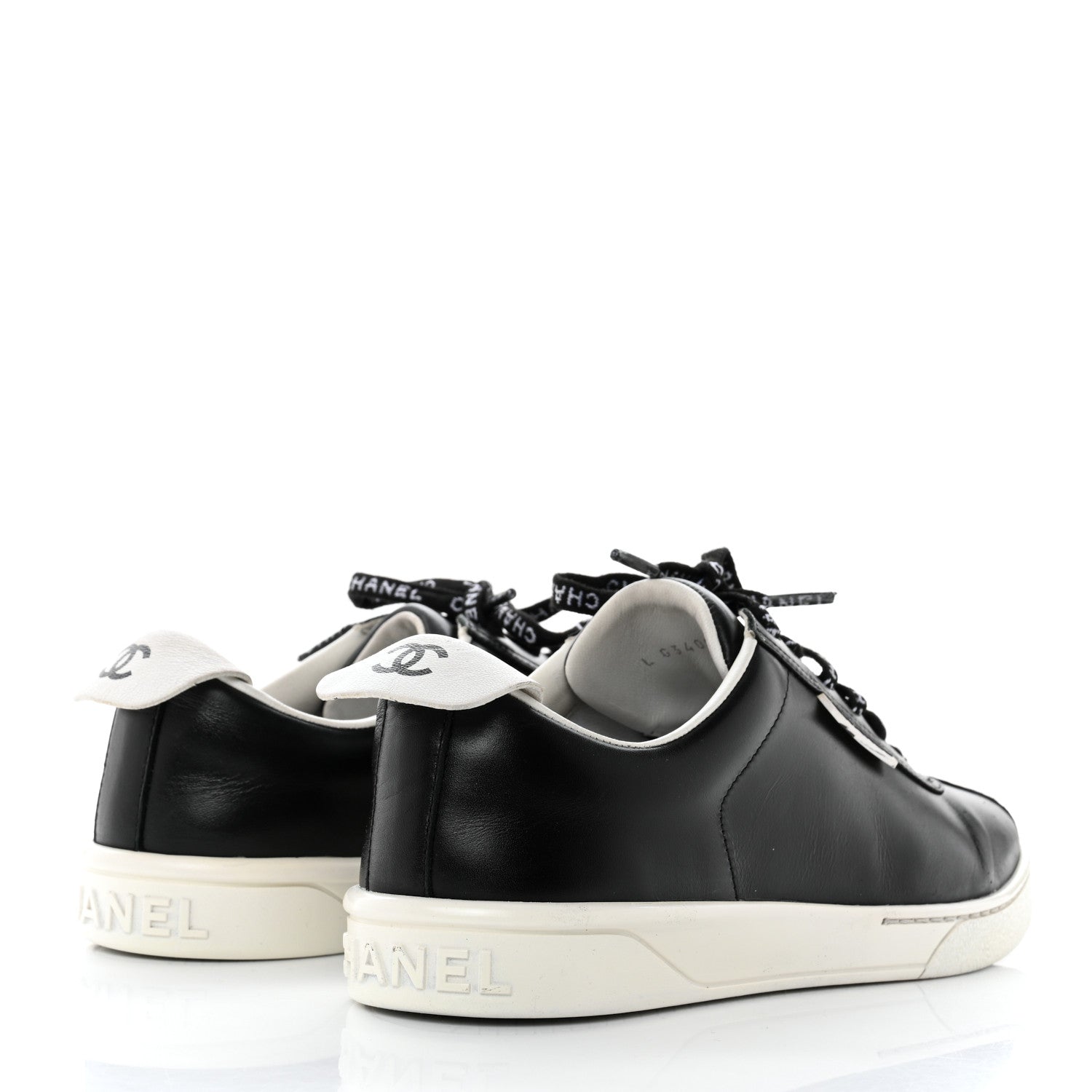 Chanel Calfskin CC Womens Sneakers 38 Black 4 of 9