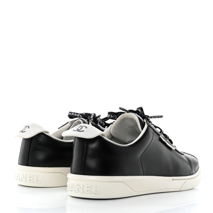 Chanel Calfskin CC Womens Sneakers 38 Black 4 of 9