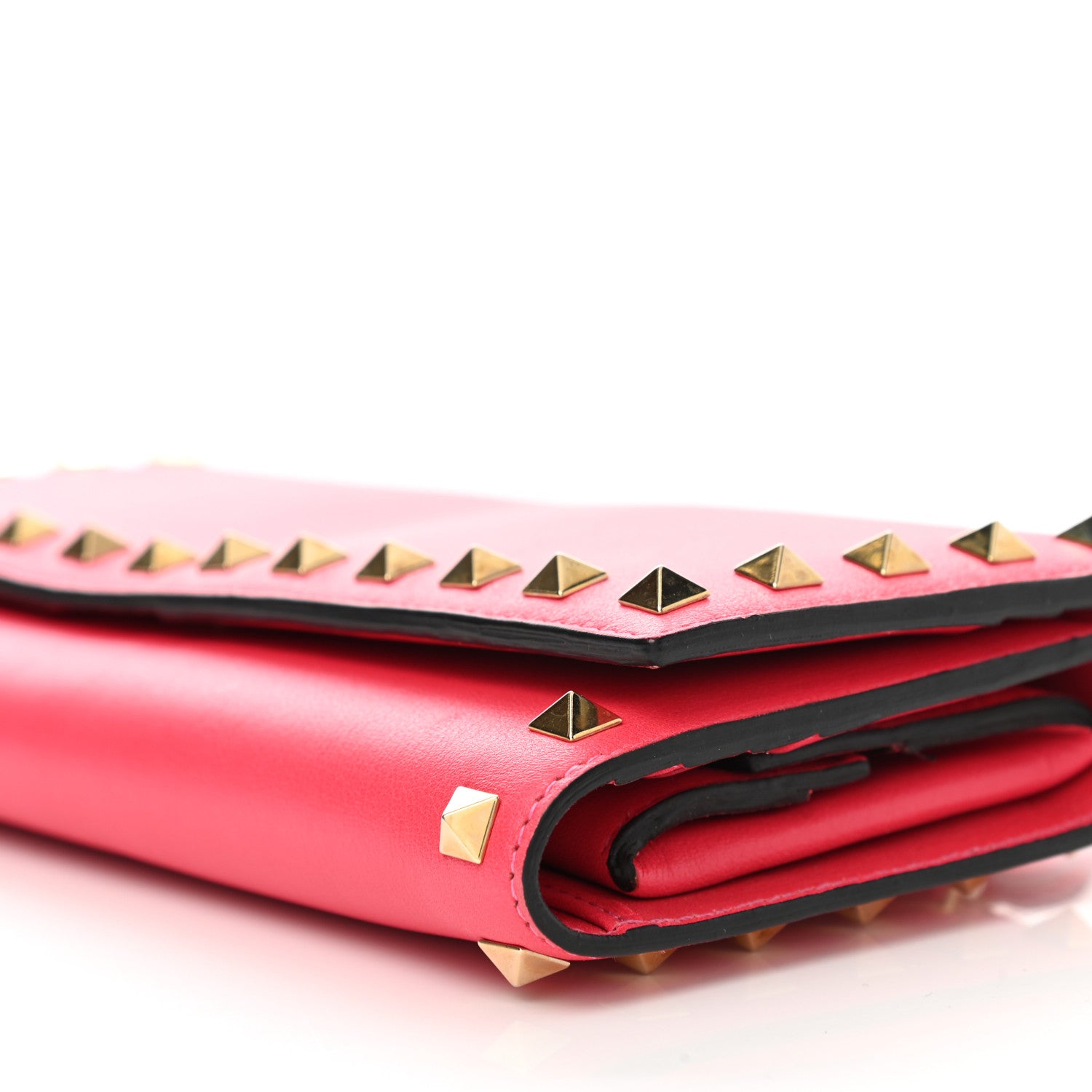 Valentino Garavani Vitello Rockstud Wallet On Strap Deep Rose 11 of 11