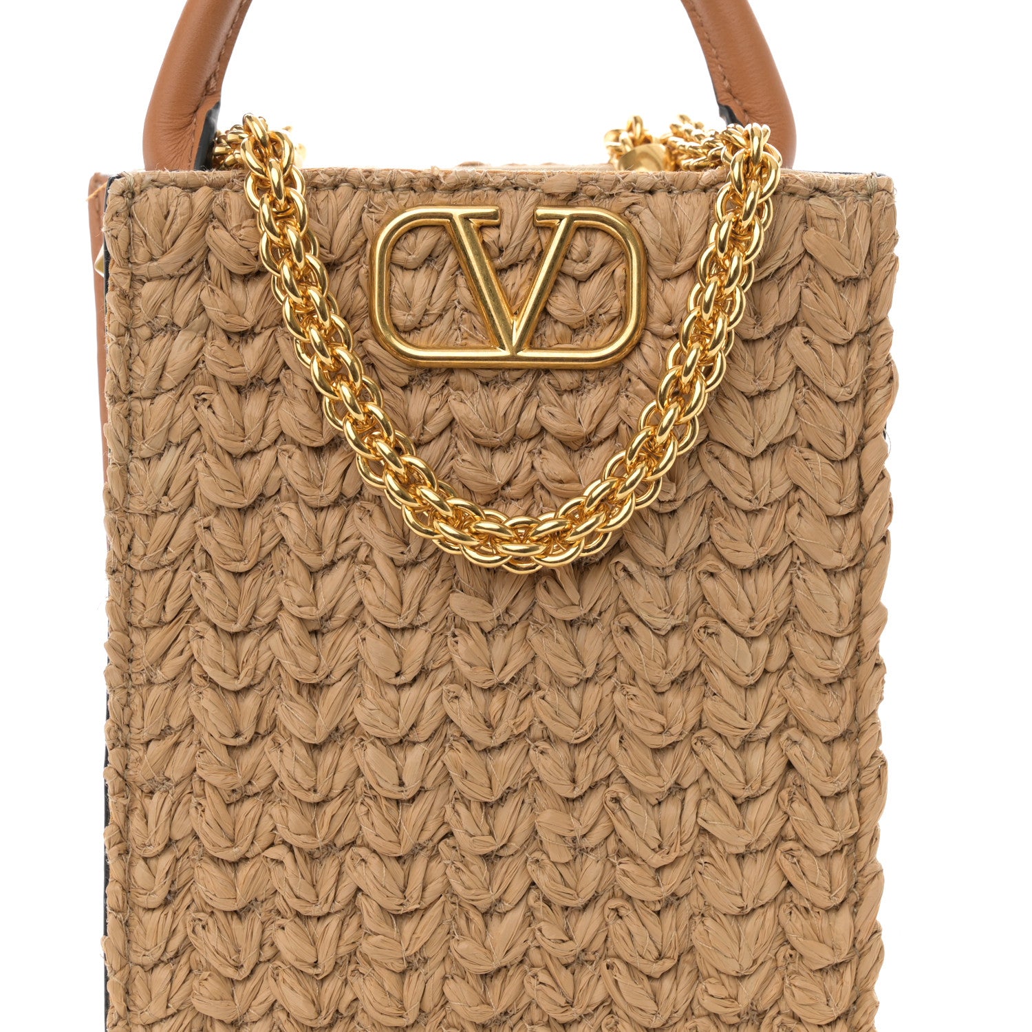 Valentino Garavani Raffia Vlogo Top Handle Bag Naturale 7 of 11
