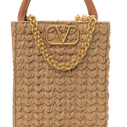 Valentino Garavani Raffia Vlogo Top Handle Bag Naturale 7 of 11