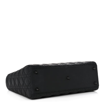 Christian Dior Ultra Matte Calfskin Cannage Large Lady Dior Black 4 of 14