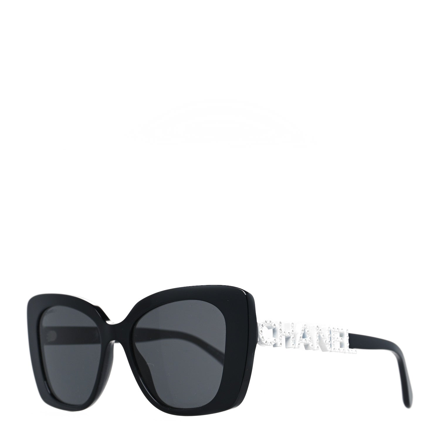 Chanel Acetate Strass Square Sunglasses 5422-B-A Black White 1 of 8