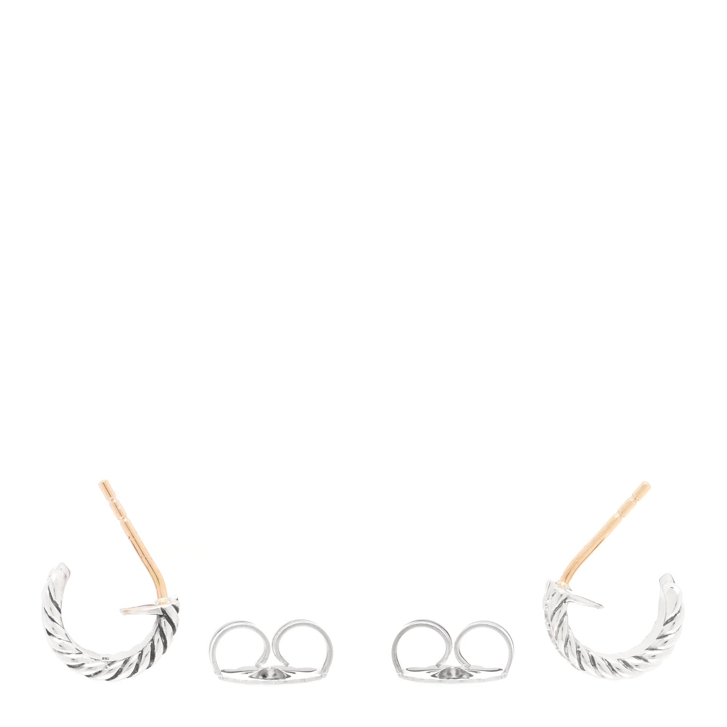 Sterling Silver Diamond 12mm Cable Hoop Earrings