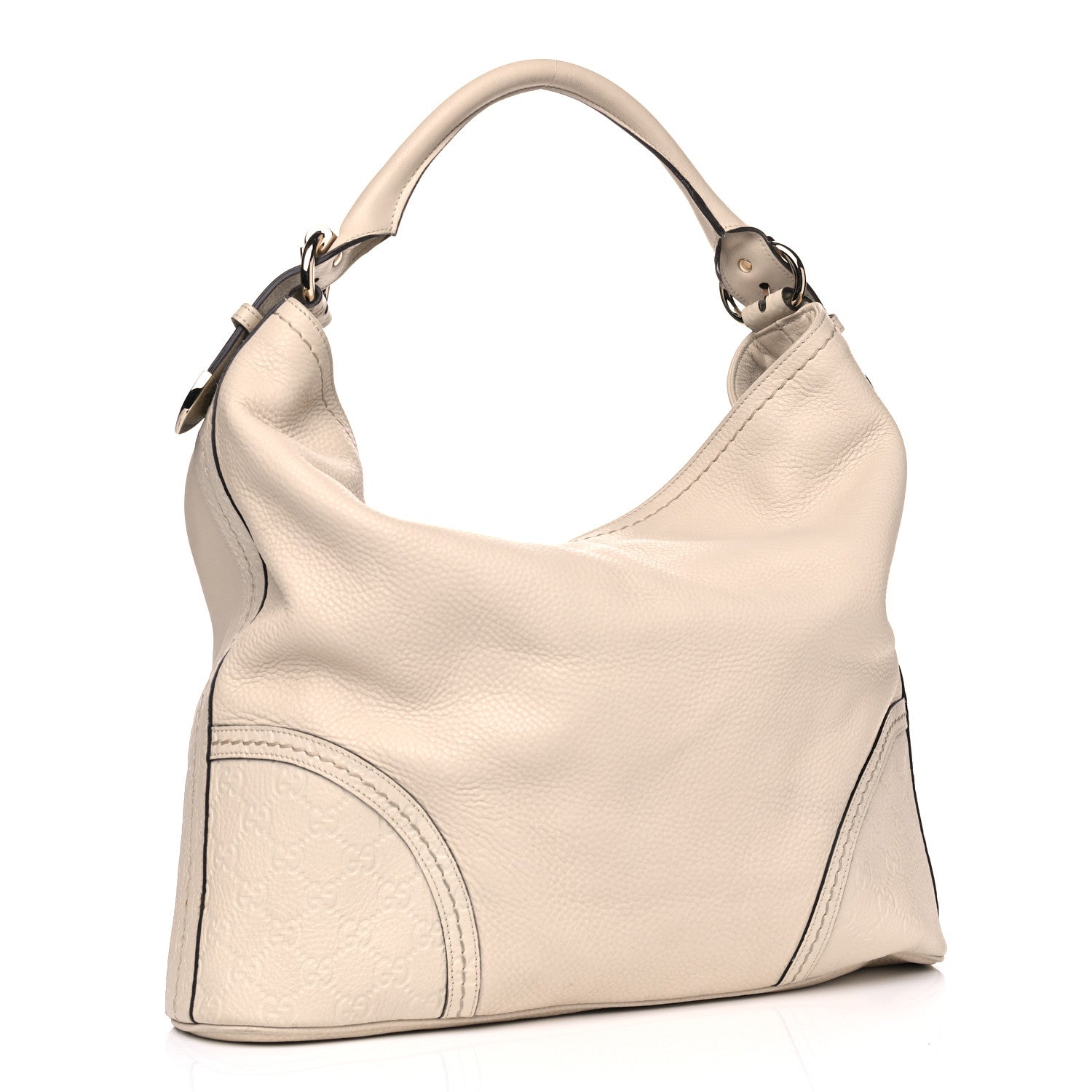 Gucci Calfskin Guccissima Trim Large Signoria Hobo Ivory 2 of 9