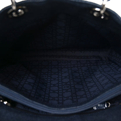 Christian Dior Denim Cannage Large Soft Lady Dior Tote Blue 5 of 10