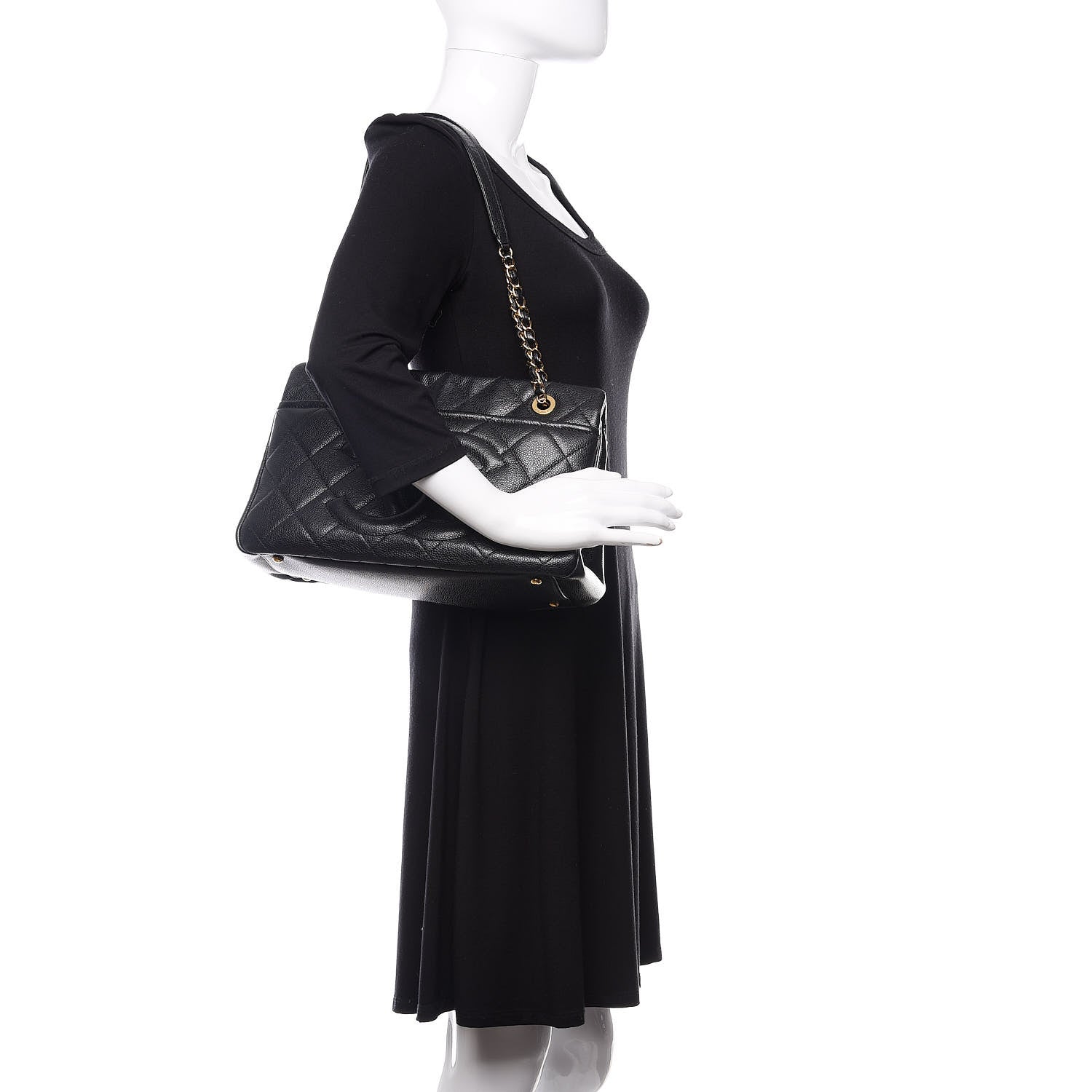 Chanel Caviar Quilted Timeless CC Soft Tote Black 2 of 10