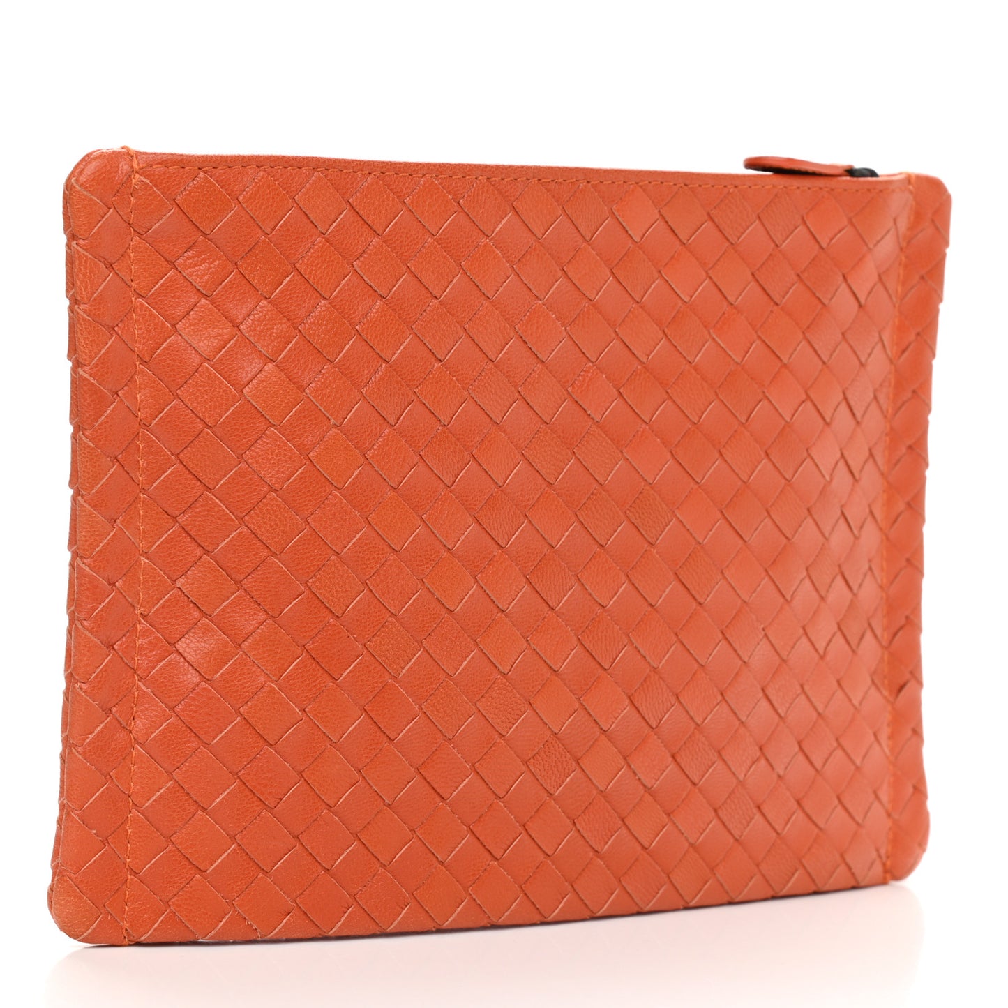 Nappa Intrecciato Medium Zip Pouch Orange