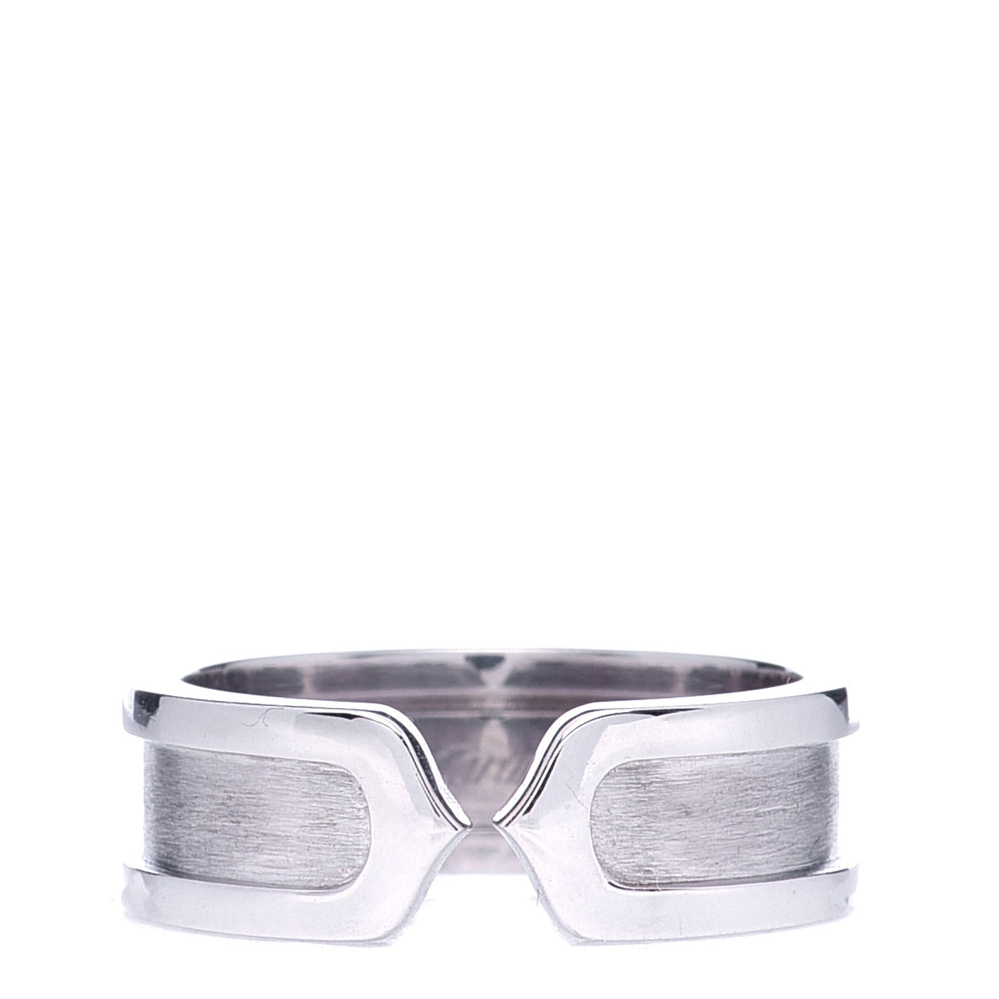 18K White Gold 6.5mm C De Cartier Ring 53 6.5