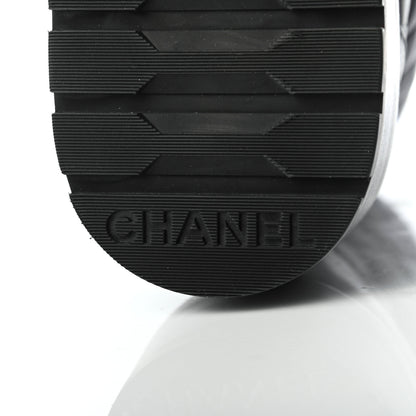 Chanel Shiny Lambskin Quilted Lace Up Combat Boots 38.5 Black 14 of 22