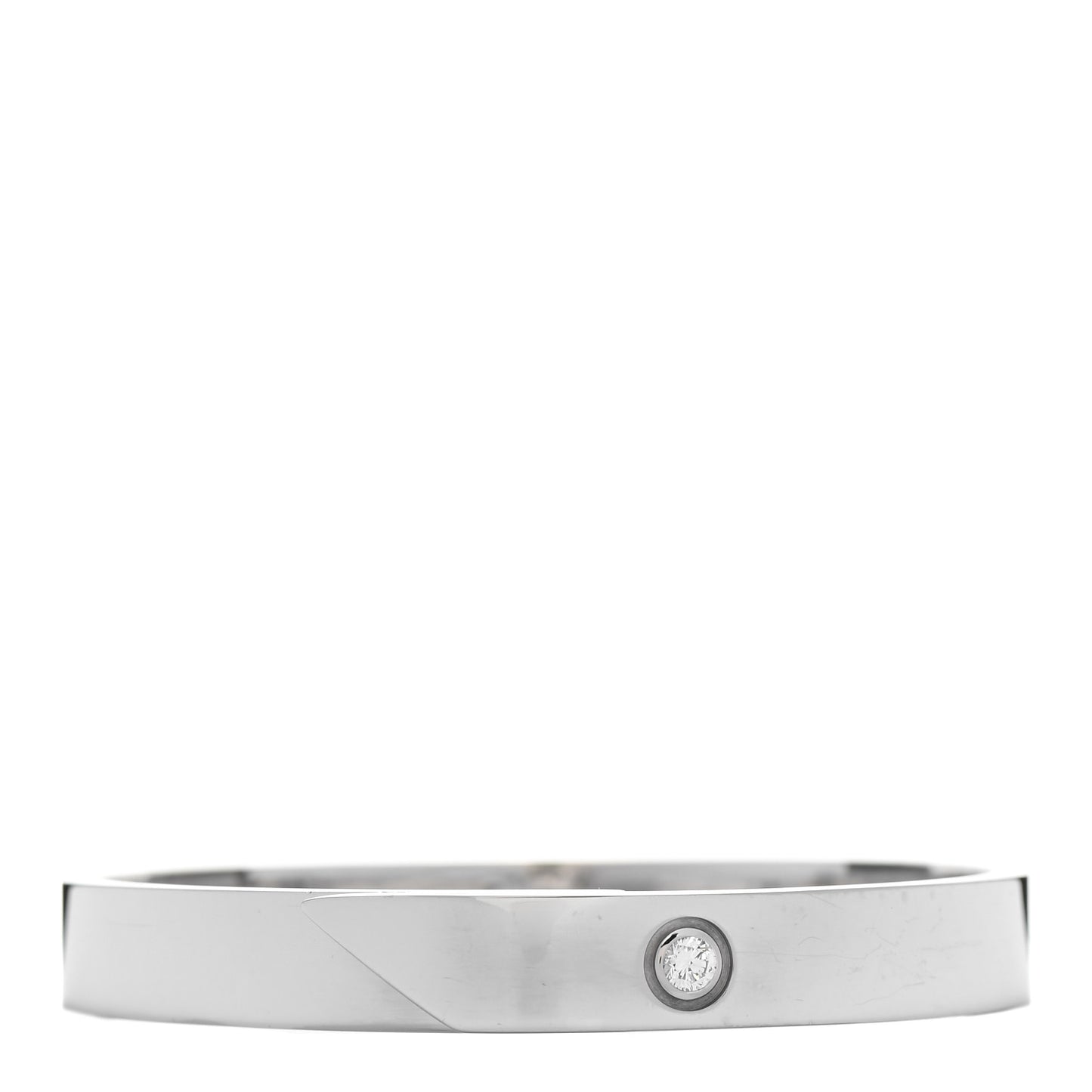 18K White Gold Diamond Anniversary Bangle Bracelet 17