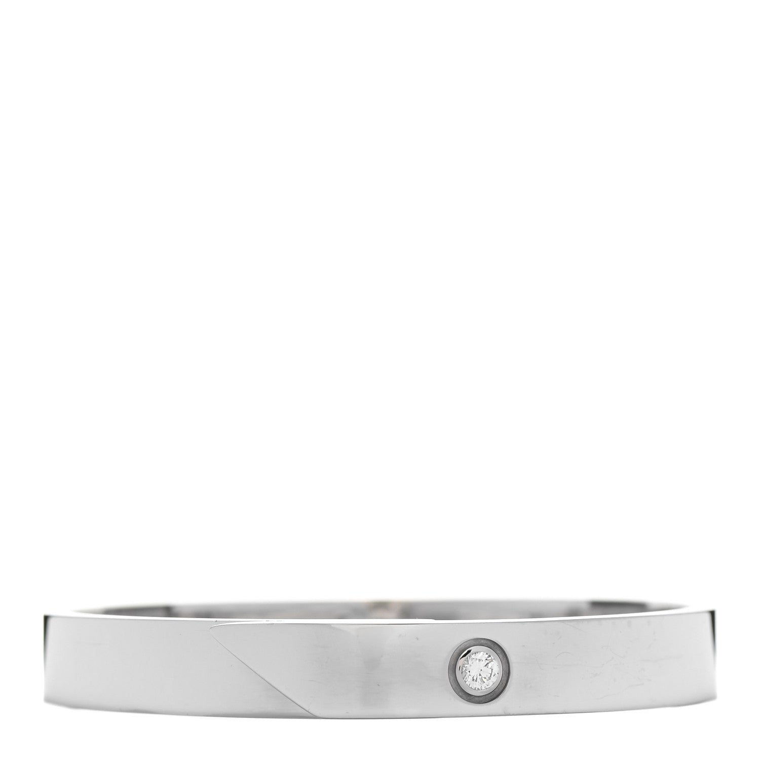 Cartier 18K White Gold Diamond Anniversary Bangle Bracelet 17 1 of 4