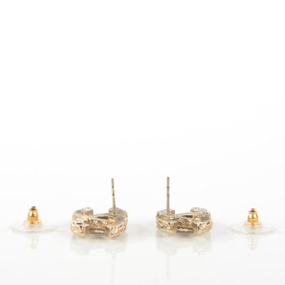 Chanel Enamel CC Baroque Earrings Black Gold 3 of 4