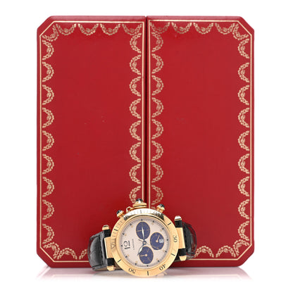 Cartier 18K Yellow Gold Alligator 38mm Pasha Chronograph Quartz Watch 5 of 5