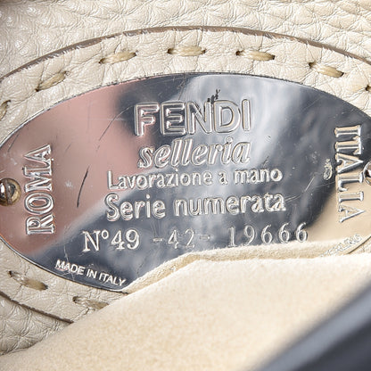 Fendi Cuoio Romano Selleria Bi-Color Medium Peekaboo Iconic Satchel Asfalto Latte 7 of 16