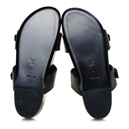 Louis Vuitton Monogram Bom Dia Mule Sandals 39 Black 5 of 8