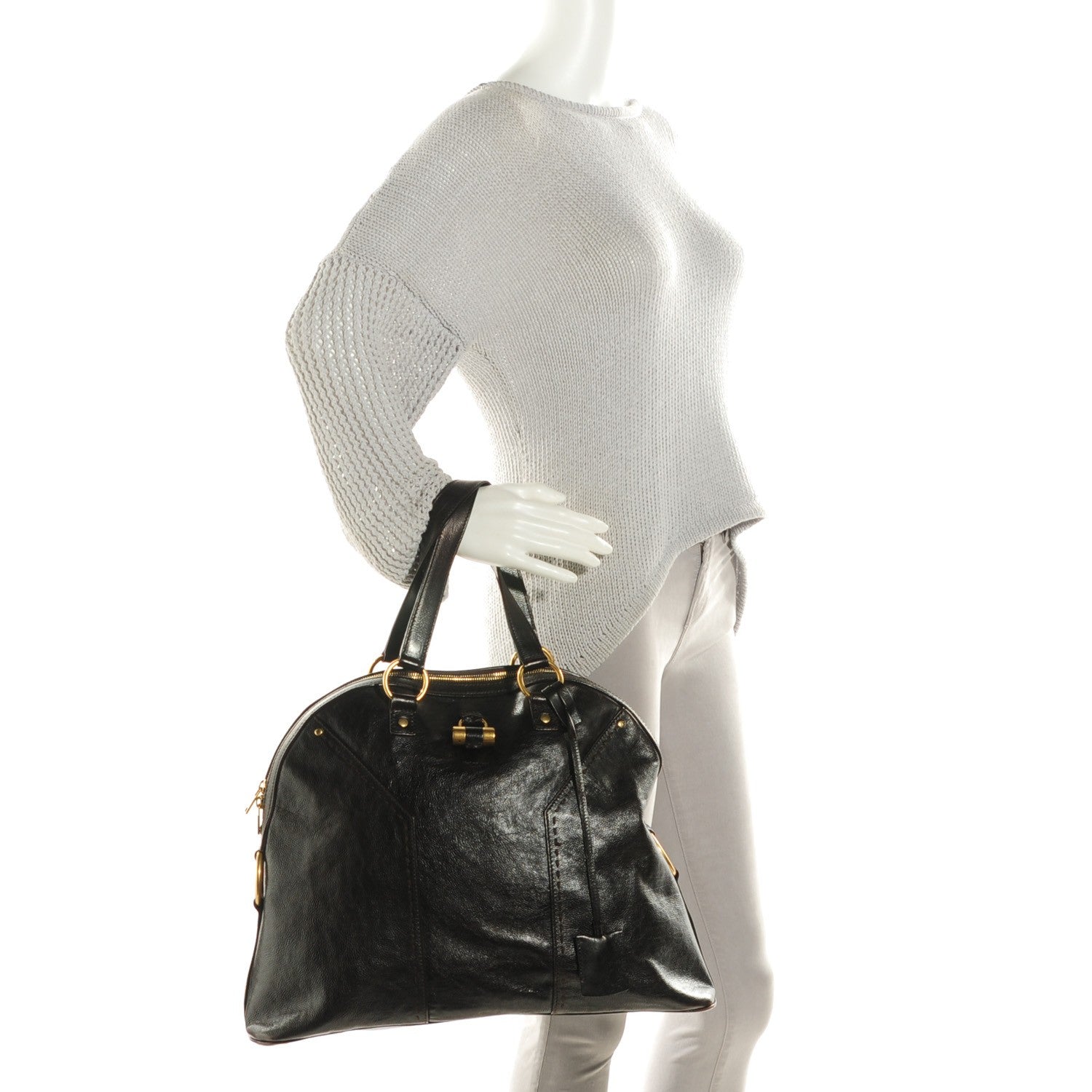 Saint Laurent Calfskin Oversized Muse Brown 3 of 10