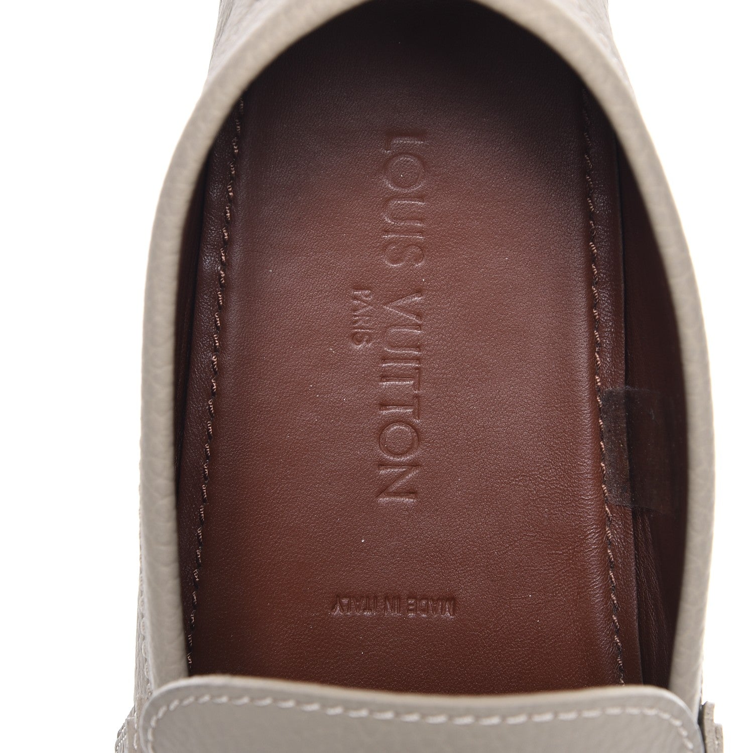 Louis Vuitton Mens Calfskin Hockenheim Moccasin Loafers 11 Beige 9 of 12
